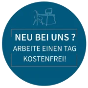 Eine Grafik mit dem Hinweis auf einen kostenlosen Probetag in einem 1000 Satellites Satelliten in Deiner Nähe